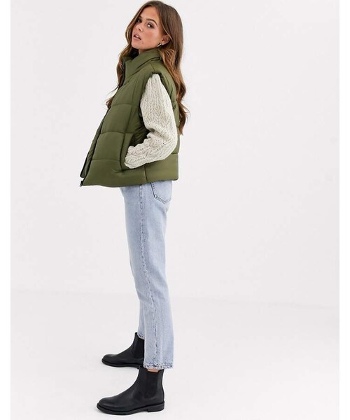 asos（エイソス）の「Asos Design ASOS DESIGN nylon padded vest jacket in khaki