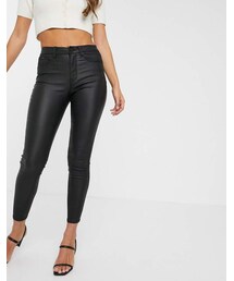 stradivarius | Stradivarius push up coated jeans in black(デニムパンツ)