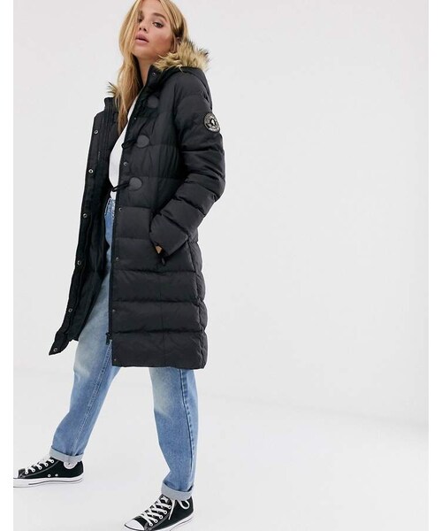 brave soul wizard long padded coat with faux fur hood