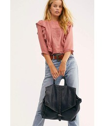 Bianca Studded Leather Messenger Bag by Free People