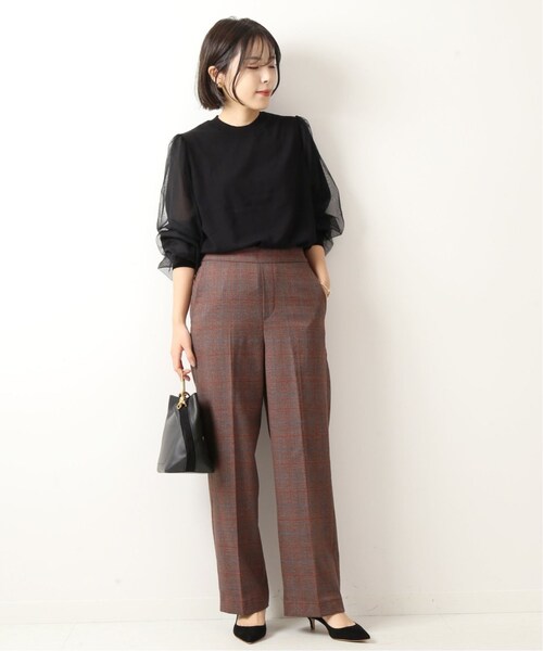 Spick & Span(スピックアンドスパン)の「サイドボタンチェックパンツ2◆(パンツ・ブラックベース/34/在庫あり/36/38)」の8枚目の写真