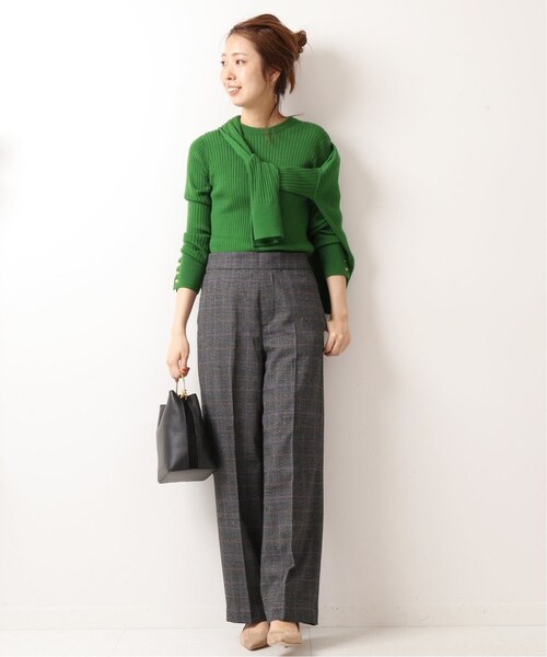 Spick & Span(スピックアンドスパン)の「サイドボタンチェックパンツ2◆(パンツ・ブラックベース/34/在庫あり/36/38)」の3枚目の写真