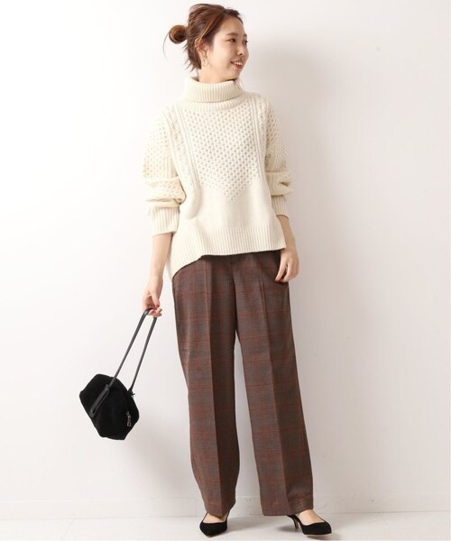 Spick & Span(スピックアンドスパン)の「サイドボタンチェックパンツ2◆(パンツ・ブラックベース/34/在庫あり/36/38)」の7枚目の写真