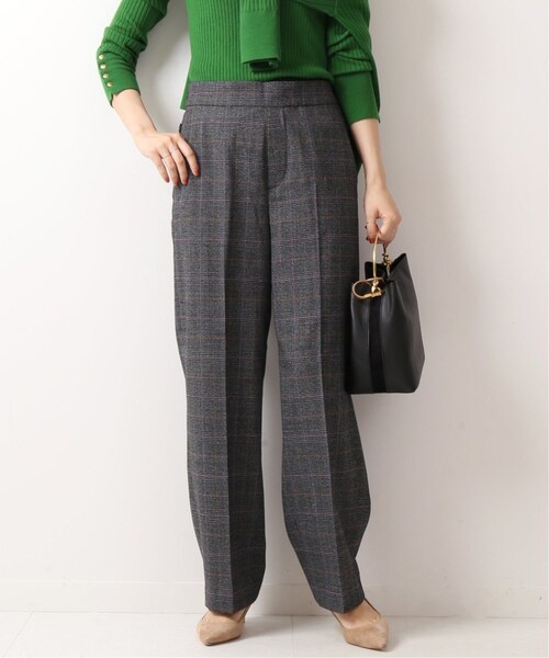 Spick & Span(スピックアンドスパン)の「サイドボタンチェックパンツ2◆(パンツ・ブラックベース/34/在庫あり/36/38)」の1枚目の写真