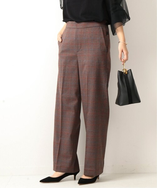 Spick & Span(スピックアンドスパン)の「サイドボタンチェックパンツ2◆(パンツ・ブラックベース/34/在庫あり/36/38)」の2枚目の写真