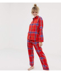 Monki xmas red check pyjama set