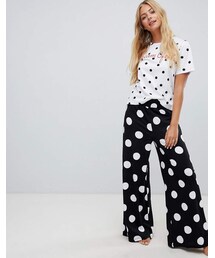 Asos Design ASOS DESIGN dream often polka dot wide leg pyjama set