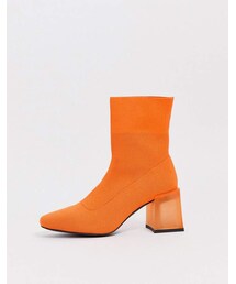 Asos Design ASOS DESIGN Reality flyknit ankle boots in orange