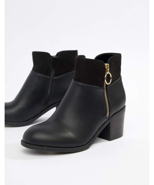 OFFICE（オフィス）の「Office Amara chunky black gold ring heeled boots（ブーツ）」 WEAR