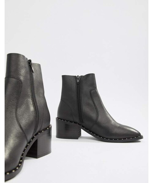 asos（エイソス）の「Asos Design ASOS DESIGN Realm leather mid ankle boots（ブーツ・レディース・Black・Us 4）」の3枚目の写真
