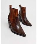 Asos | Asos Design ASOS DESIGN Elliot western boots in brown croc(Boots)