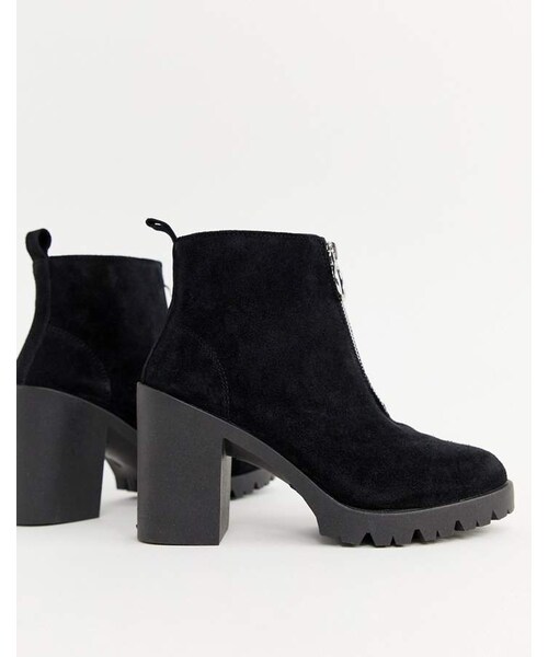 Office（オフィス）の「Office Aida black suede chunky heeled ankle boot with