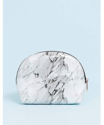 Asos Design ASOS DESIGN half moon makeup bag in marble