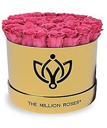 The Million Roses Premium Box Collection Roses in Gold Round Box - Rose Gold