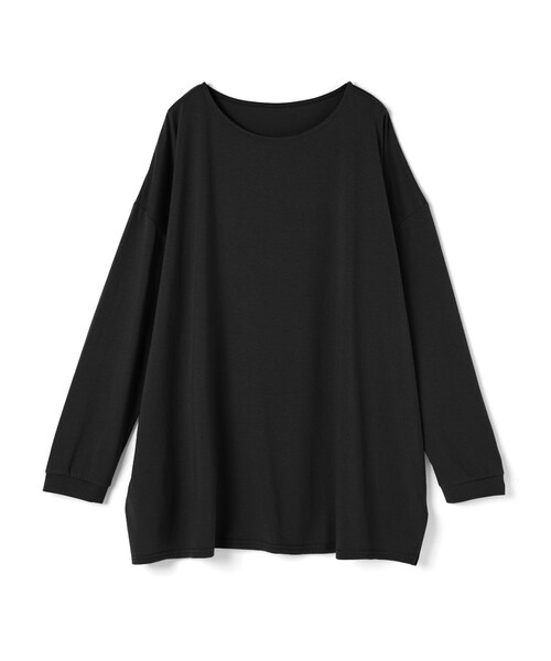 GRL（グレイル）の「クルーネックルーズロンT（Tシャツ/カットソー・レディース・オフホワイト/ブラック/モカ/グレージュ・F）」の2枚目の写真