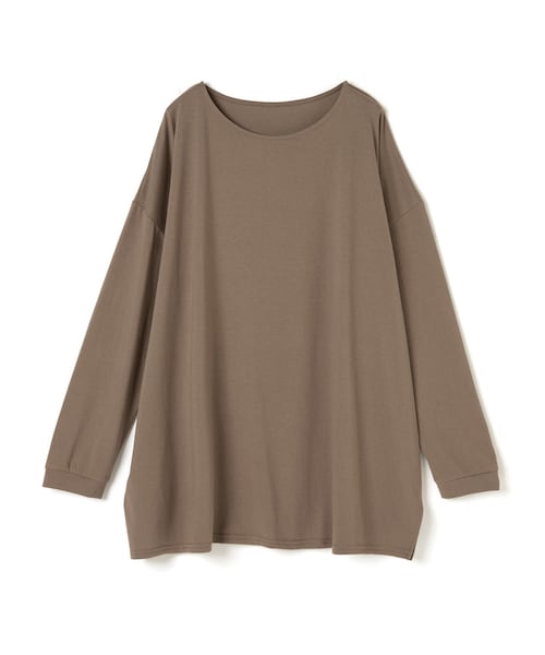 GRL（グレイル）の「クルーネックルーズロンT（Tシャツ/カットソー・レディース・オフホワイト/ブラック/モカ/グレージュ・F）」の3枚目の写真