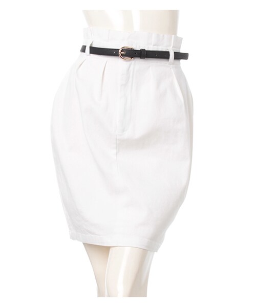 INGNI(イング)の「L51ベルト付タックコクーン/スカート(スカート・レディース・オフホワイト/ケミカル/デニム/ブルー/デニム/ブリーチ・M)」の7枚目の写真