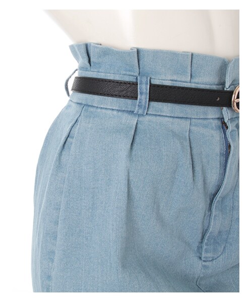 INGNI(イング)の「L51ベルト付タックコクーン/スカート(スカート・レディース・オフホワイト/ケミカル/デニム/ブルー/デニム/ブリーチ・M)」の4枚目の写真