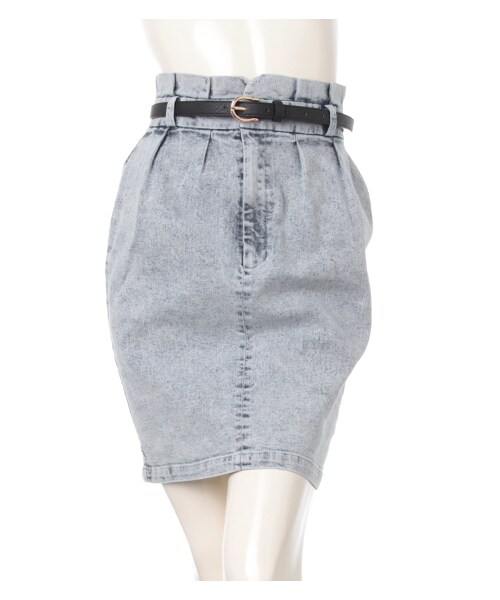 INGNI(イング)の「L51ベルト付タックコクーン/スカート(スカート・レディース・オフホワイト/ケミカル/デニム/ブルー/デニム/ブリーチ・M)」の8枚目の写真