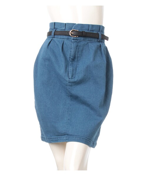 INGNI(イング)の「L51ベルト付タックコクーン/スカート(スカート・レディース・オフホワイト/ケミカル/デニム/ブルー/デニム/ブリーチ・M)」の9枚目の写真