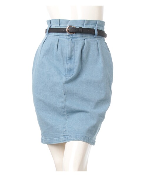 INGNI(イング)の「L51ベルト付タックコクーン/スカート(スカート・レディース・オフホワイト/ケミカル/デニム/ブルー/デニム/ブリーチ・M)」の10枚目の写真