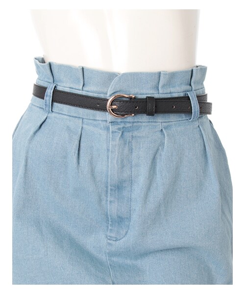 INGNI(イング)の「L51ベルト付タックコクーン/スカート(スカート・レディース・オフホワイト/ケミカル/デニム/ブルー/デニム/ブリーチ・M)」の3枚目の写真