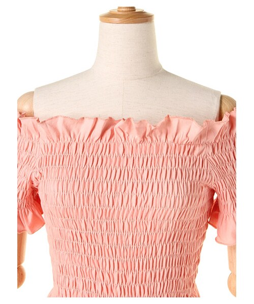 ricori(リコリ)の「Shirring Tops(トップス・レディース・WHITE/PINK/BLUE・FREE)」の8枚目の写真