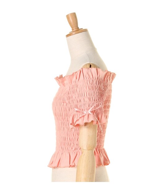 ricori(リコリ)の「Shirring Tops(トップス・レディース・WHITE/PINK/BLUE・FREE)」の7枚目の写真