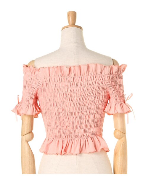 ricori(リコリ)の「Shirring Tops(トップス・レディース・WHITE/PINK/BLUE・FREE)」の6枚目の写真