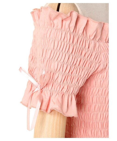 ricori(リコリ)の「Shirring Tops(トップス・レディース・WHITE/PINK/BLUE・FREE)」の9枚目の写真