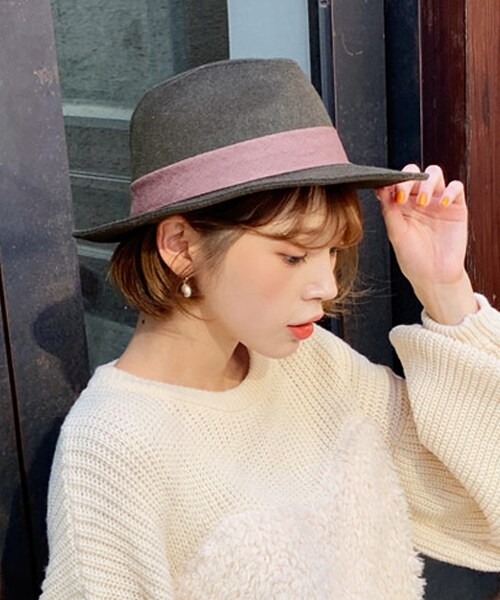 DHOLIC（ディーホリック）の「ツイストリボンフェドラハット（ハット・レディース・グレー/グリーン/ベージュ/ブラック・FREE）」の4枚目の写真