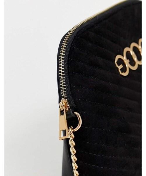 New Look（ニュールック）の「New Look quilted cross body bag in black（ショルダーバッグ