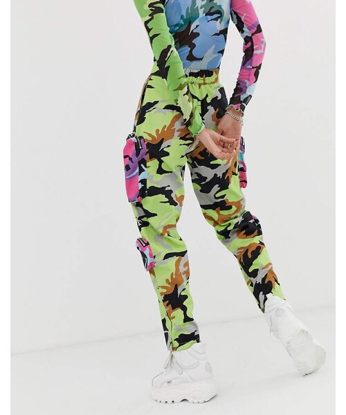 Jaded London 迷彩柄デニムワイドパンツ jaded london 迷彩