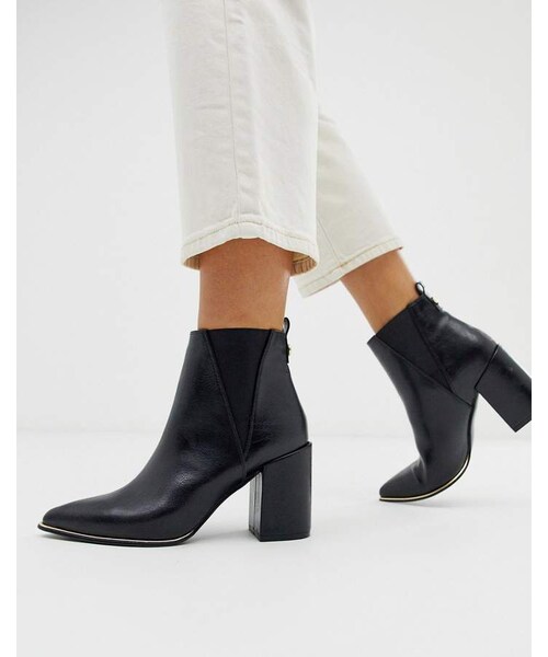 OFFICE（オフィス）の「Office OFFICE amazing pointed black heel ankle boot in