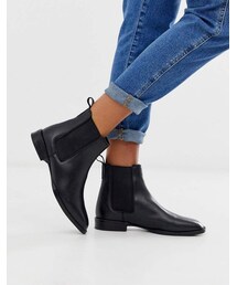 asos | Asos Design ASOS DESIGN April leather chelsea boots in black(ブーツ)