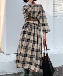 DHOLIC | ルーズチェックワンピース(ワンピース)