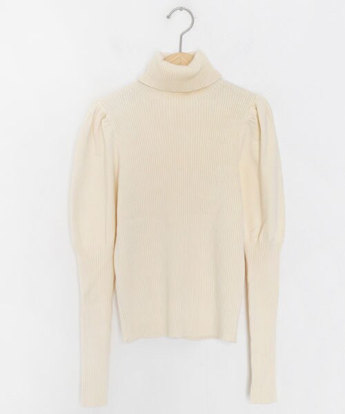 DHOLIC(ディーホリック)の「パフタートルネックニット(ニット/セーター・レディース・ベージュ/ホワイト/グリーン/ブラック・FREE)」の2枚目の写真