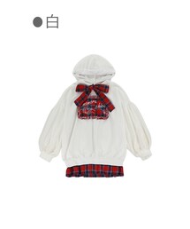 Bobon21 | セットアップ風Hoodieワンピース-全２色-(パーカー)