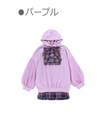 Bobon21 | セットアップ風Hoodieワンピース-全２色-(パーカー)