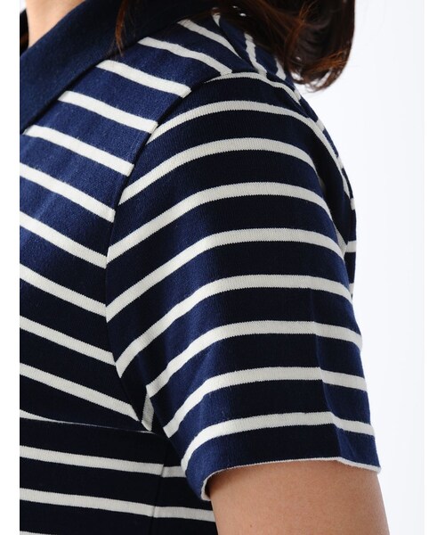 Rinajour(リナジュール)の「Rinajour (リナジュール) ボーダーポロシャツ(トップス・レディース・NAVY/OTHER/BLUE・F)」の7枚目の写真