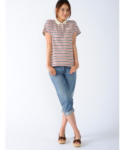 Rinajour(リナジュール)の「Rinajour (リナジュール) ボーダーポロシャツ(トップス・レディース・NAVY/OTHER/BLUE・F)」の18枚目の写真