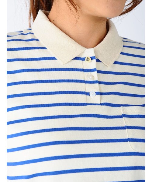 Rinajour(リナジュール)の「Rinajour (リナジュール) ボーダーポロシャツ(トップス・レディース・NAVY/OTHER/BLUE・F)」の13枚目の写真