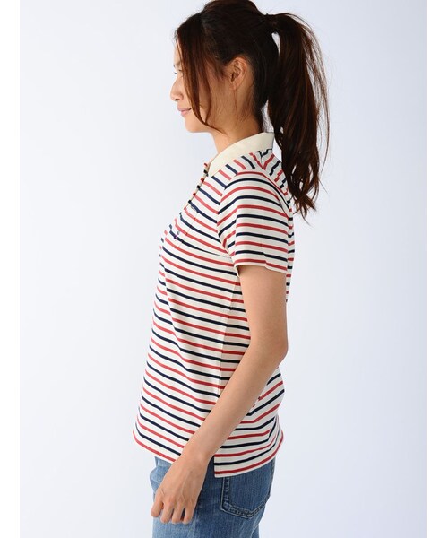 Rinajour(リナジュール)の「Rinajour (リナジュール) ボーダーポロシャツ(トップス・レディース・NAVY/OTHER/BLUE・F)」の19枚目の写真