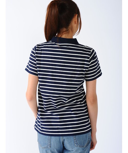 Rinajour(リナジュール)の「Rinajour (リナジュール) ボーダーポロシャツ(トップス・レディース・NAVY/OTHER/BLUE・F)」の4枚目の写真