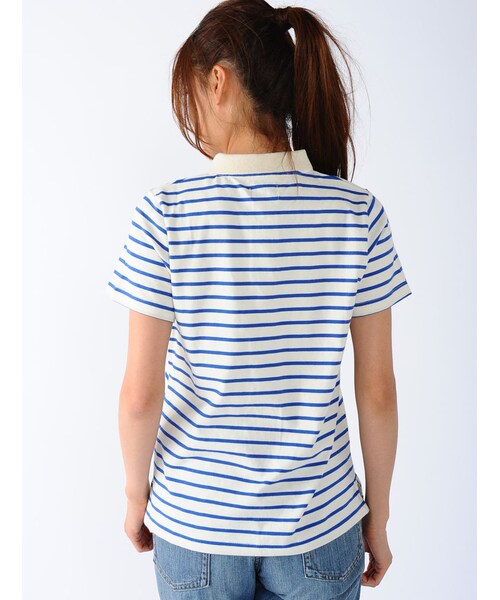 Rinajour(リナジュール)の「Rinajour (リナジュール) ボーダーポロシャツ(トップス・レディース・NAVY/OTHER/BLUE・F)」の12枚目の写真