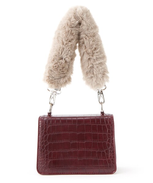 GRL（グレイル）の「クロコダイル柄ファーハンドル2Wayバッグ