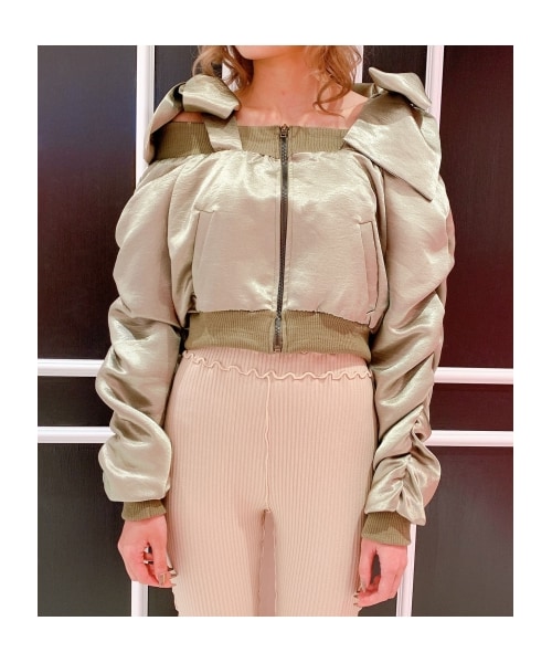 アパレル通販サイトランキング lilLilly（リルリリー）の「リボンオフショルMA-1（）」 WEAR - ジャケット・アウター