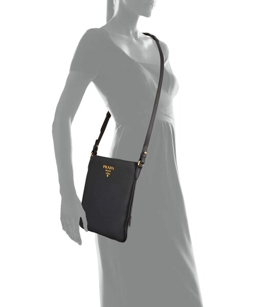 PRADA（プラダ）の「Prada Vitello Daino Crossbody Bag（ショルダーバッグ・レディース・Brown/Black/Beige/Blue/Gray・One Size）」の6枚目の写真