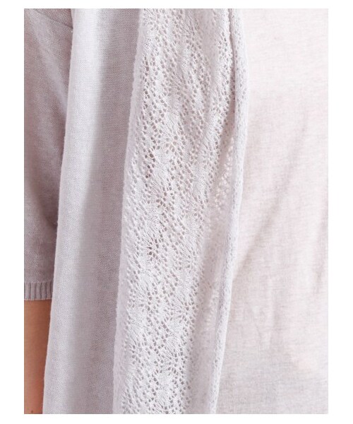 Green Parks fuuwa（グリーンパークスフーワ）の「・フロントスカシニュアンス7分袖カーディガン（カーディガン・レディース・オフホワイト/杢グレー/ネイビー・F）」の7枚目の写真