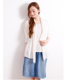 Green Parks fuuwa | ・フロントスカシニュアンス7分袖カーディガン(トップス)